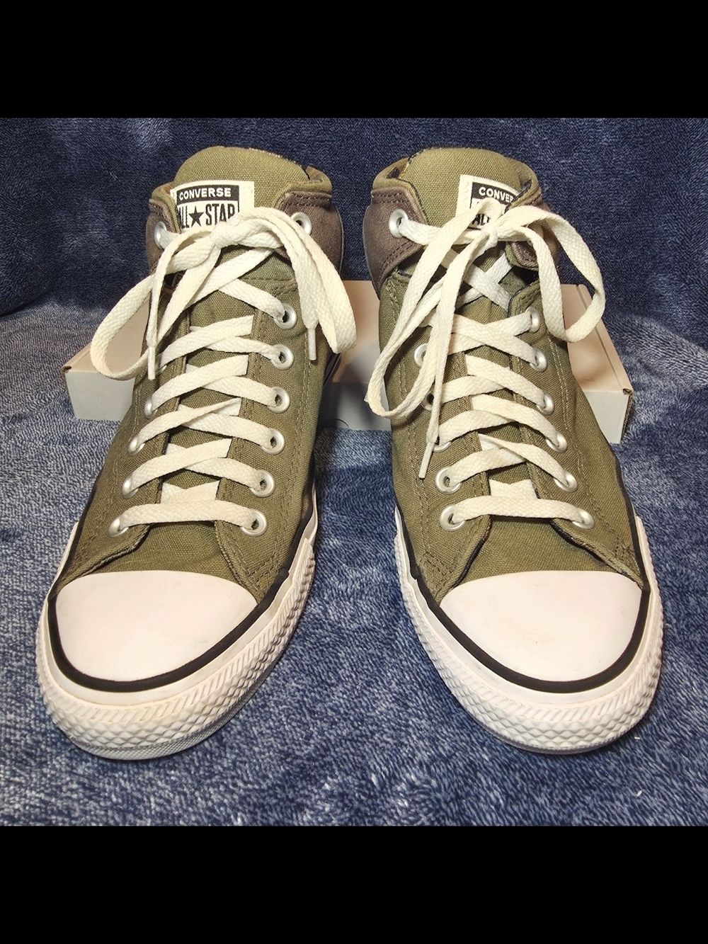 Converse Olive and Brown High-Top Canvas Sneakers "Vintage Cargo" - Picture 3 of 7